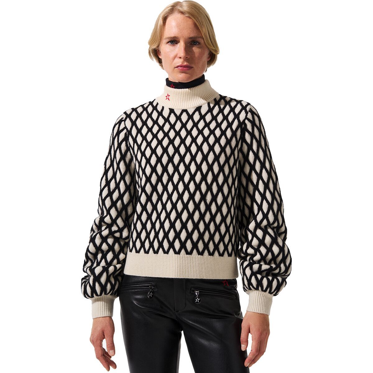 売れ筋商品|||パーフェクトモーメント ニット&セーター アウター レディース Carving Air Sweater - Women's Black/ White 55% Off) Perfect Moment Carving Air Sweater - Women's Black