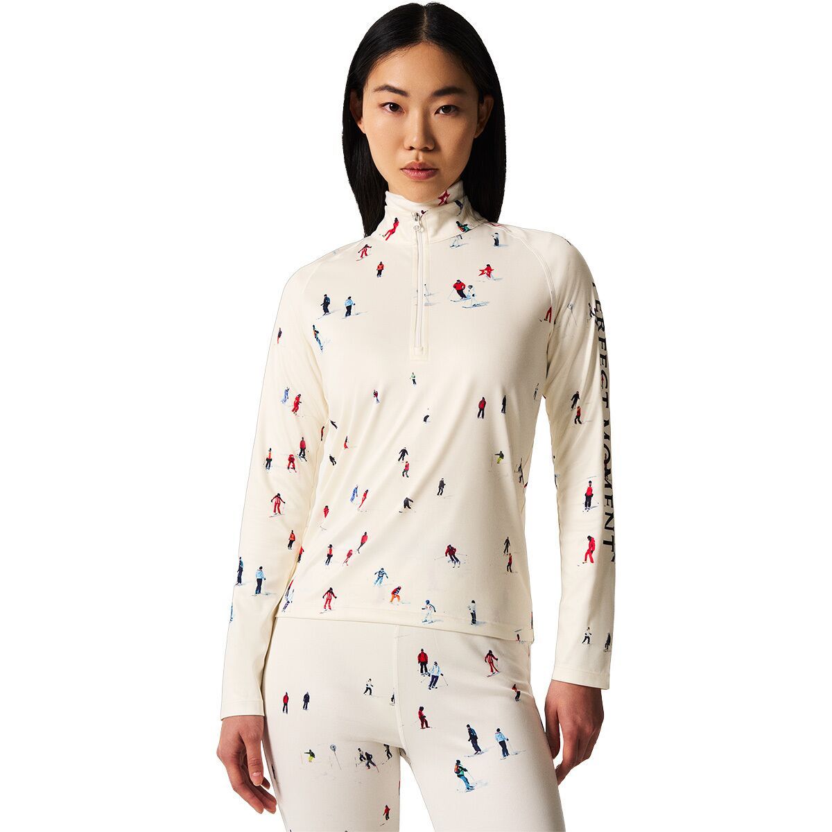 Image of Perfect Moment 1/4-Zip Base Layer Top - Women's Dede Ski Print, M