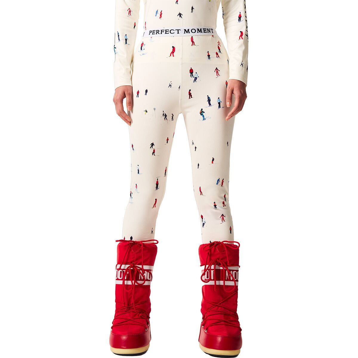 Image of Perfect Moment Printed Base Layer Legging - Women's Dede Ski Print, M