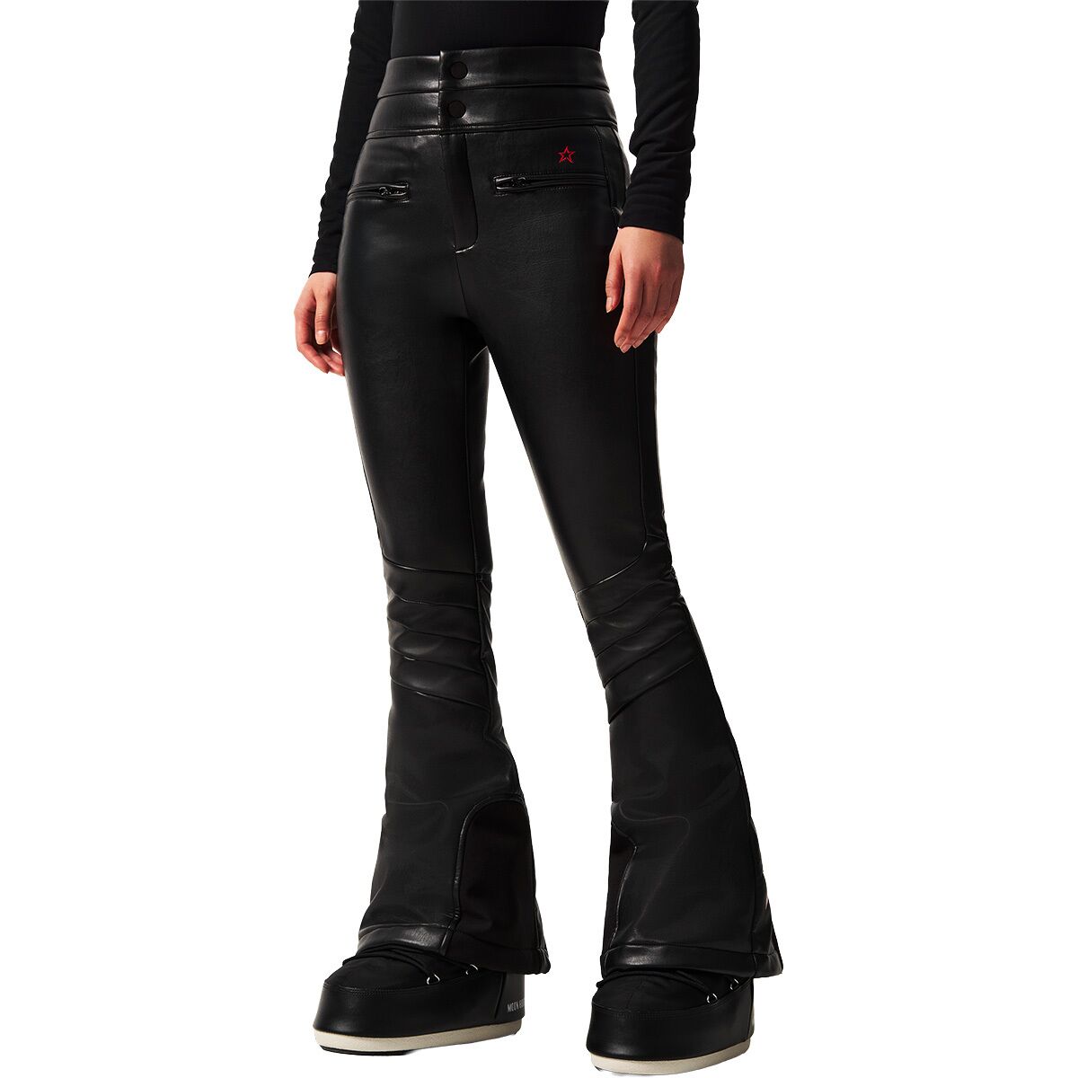 Image of Perfect Moment Aurora High Waist Ski Pant - Women's Black (Faux Leather), L