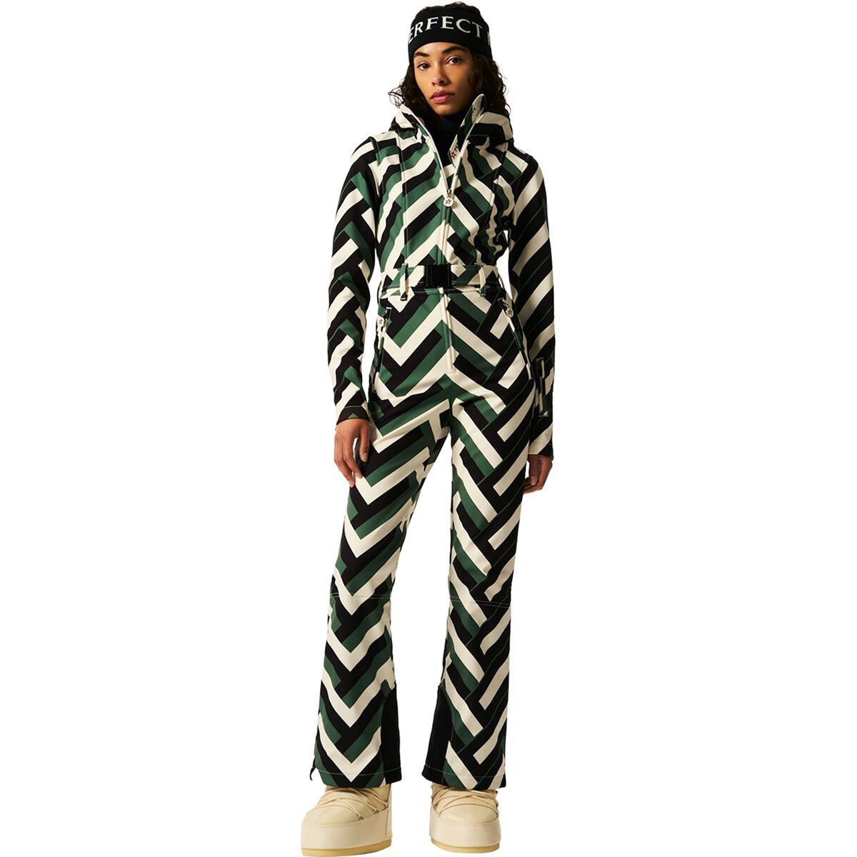 Perfect Moment Perfect Moment Tignes Ski Suit II - Women's Waffle Print - Green, S