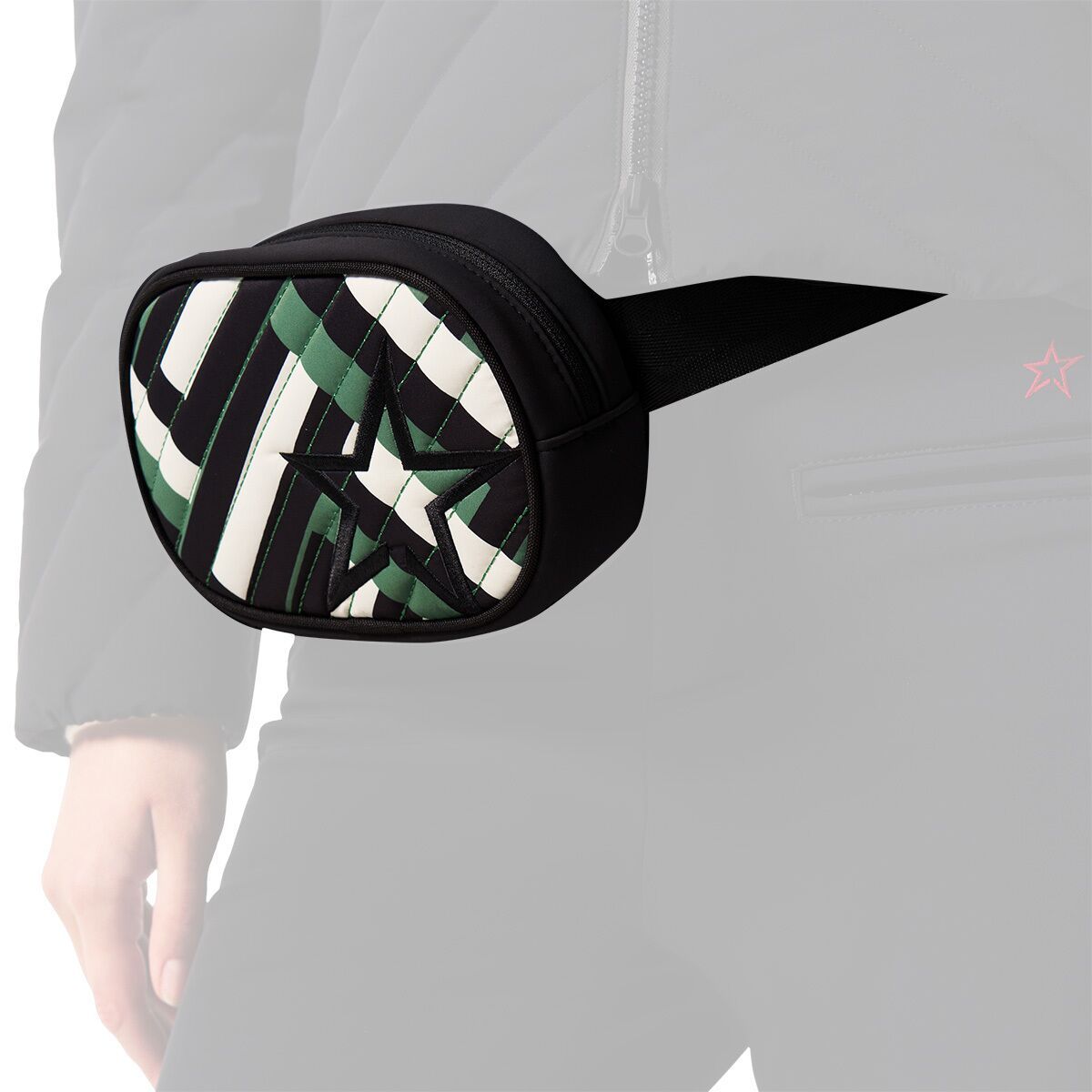 Image of Perfect Moment Star Bum Bag Waffle Print/Green, One Size