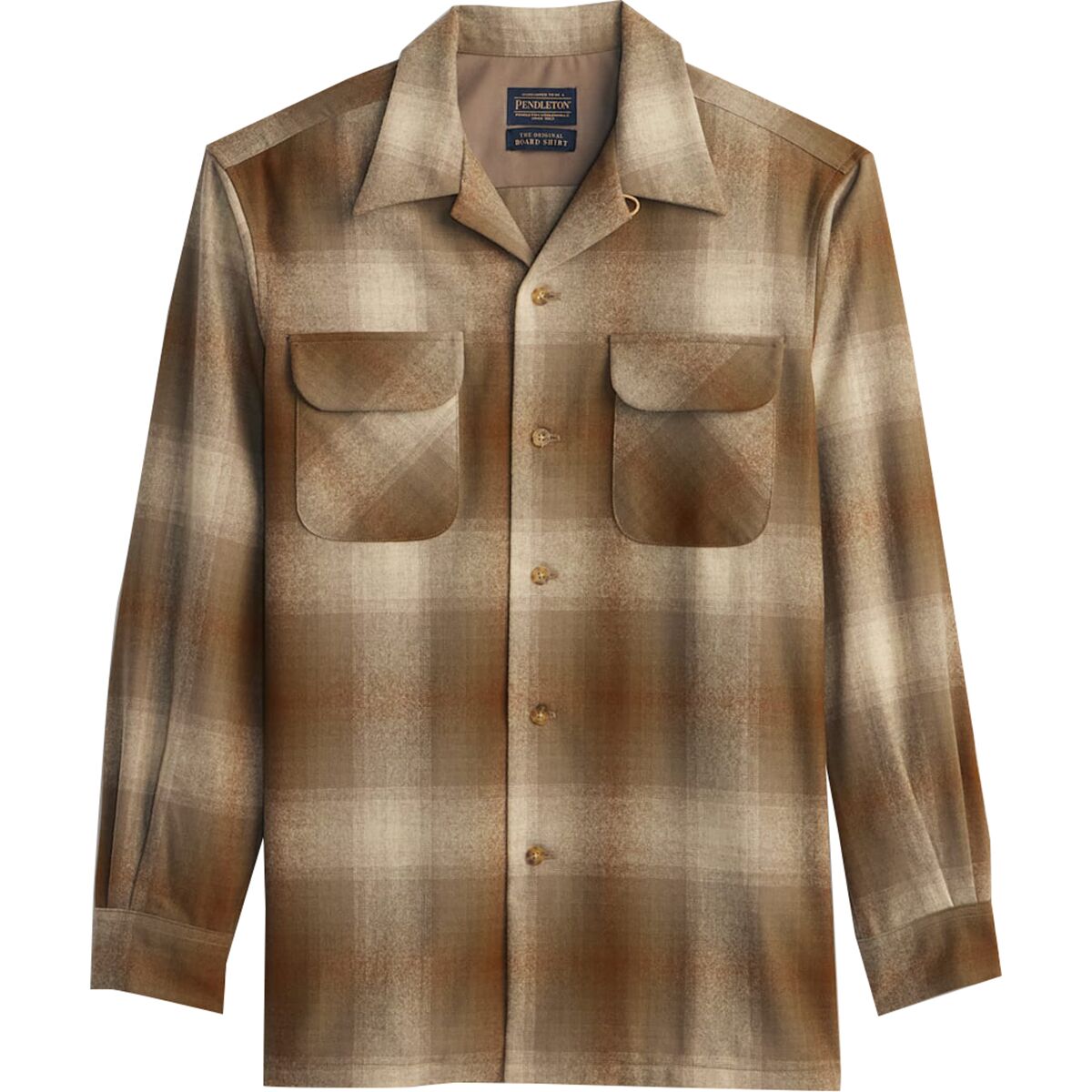Image of Pendleton Board Shirt - Men's Tan Mix/Olive Ombre, XXL