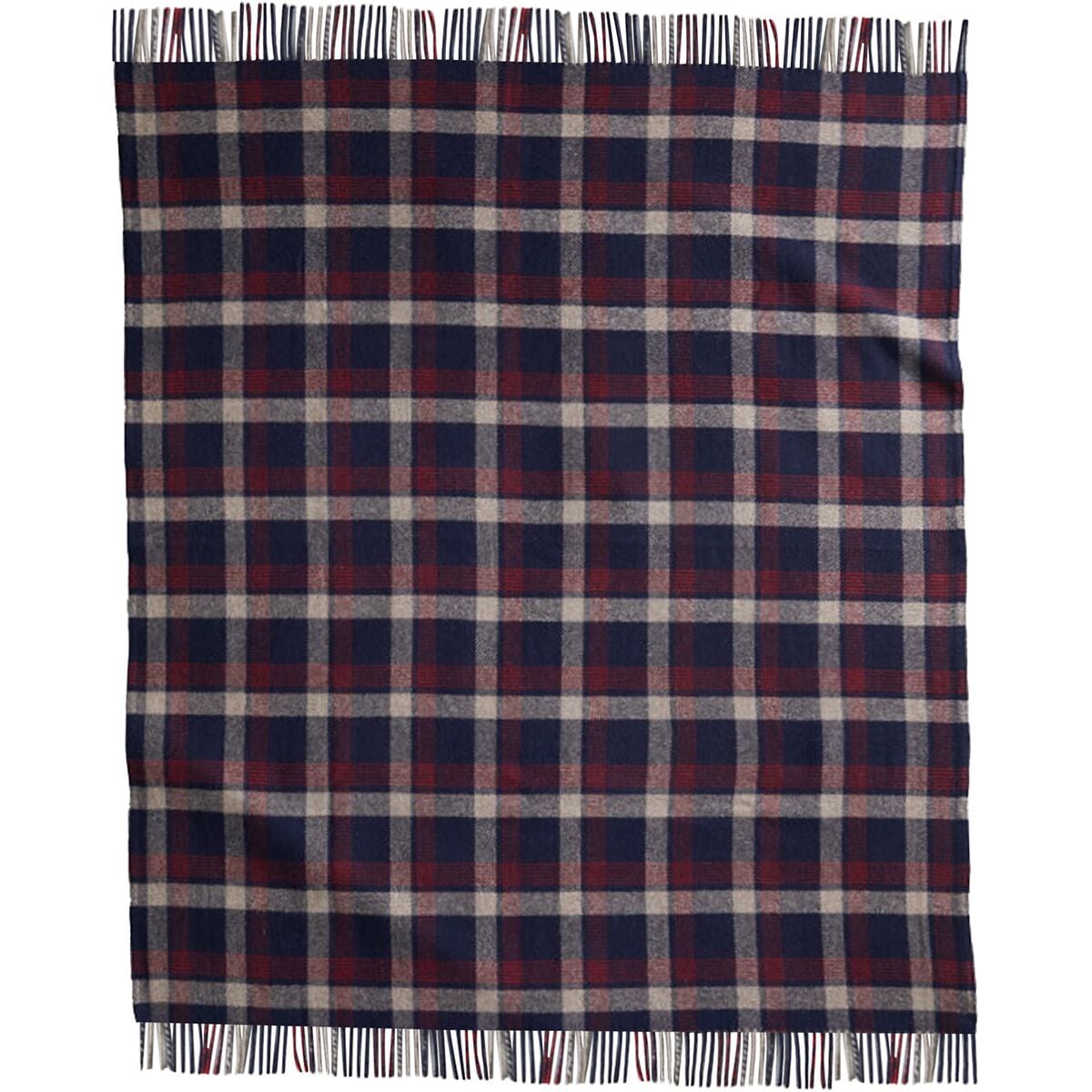 Image of Pendleton Eco-Wise Wool Washable Fringe Throw Blanket Kelso Plaid Navy, Throw