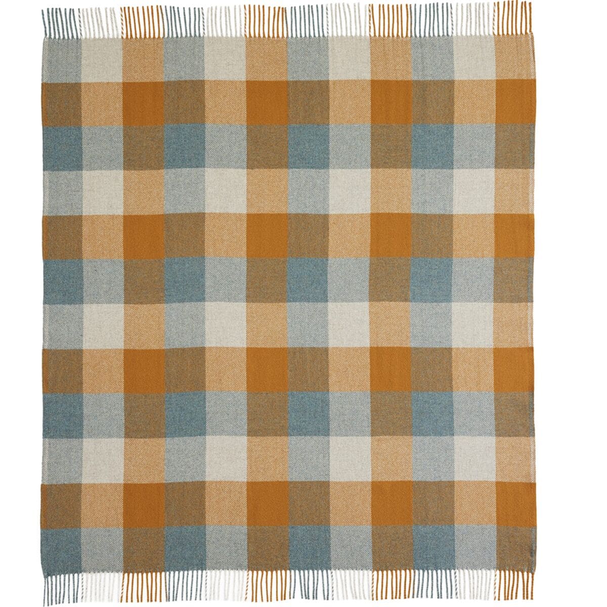 Image of Pendleton Eco-Wise Wool Washable Fringe Throw Blanket Shale/Copper, One Size