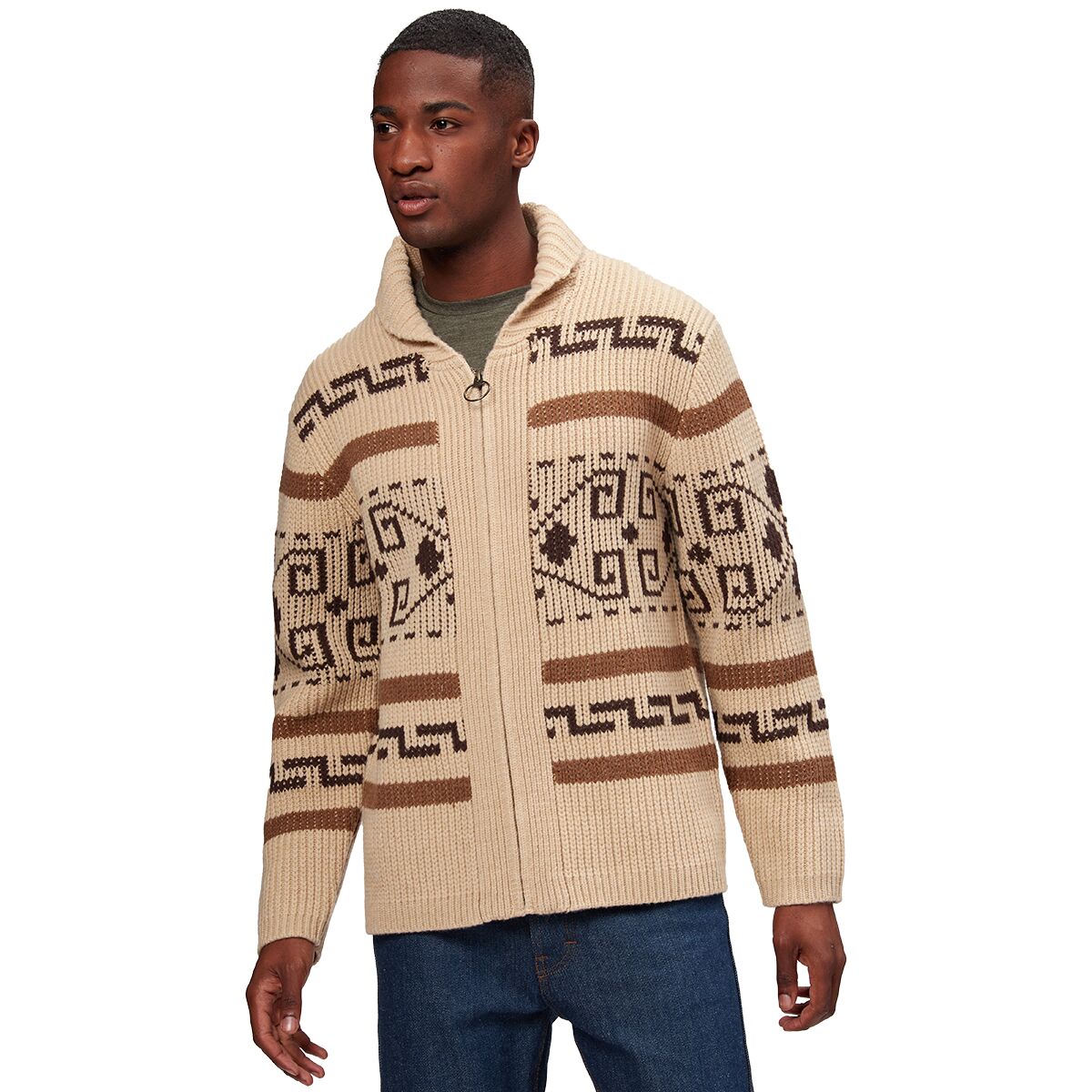 Image of Pendleton Original Westerley Sweater - Men's Tan/Brown, M