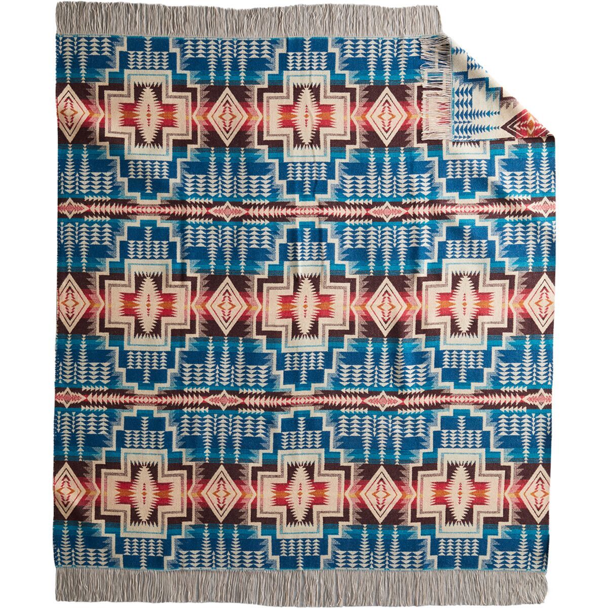Image of Pendleton Fringed Jacquard Throw Harding Star Royal, Throw