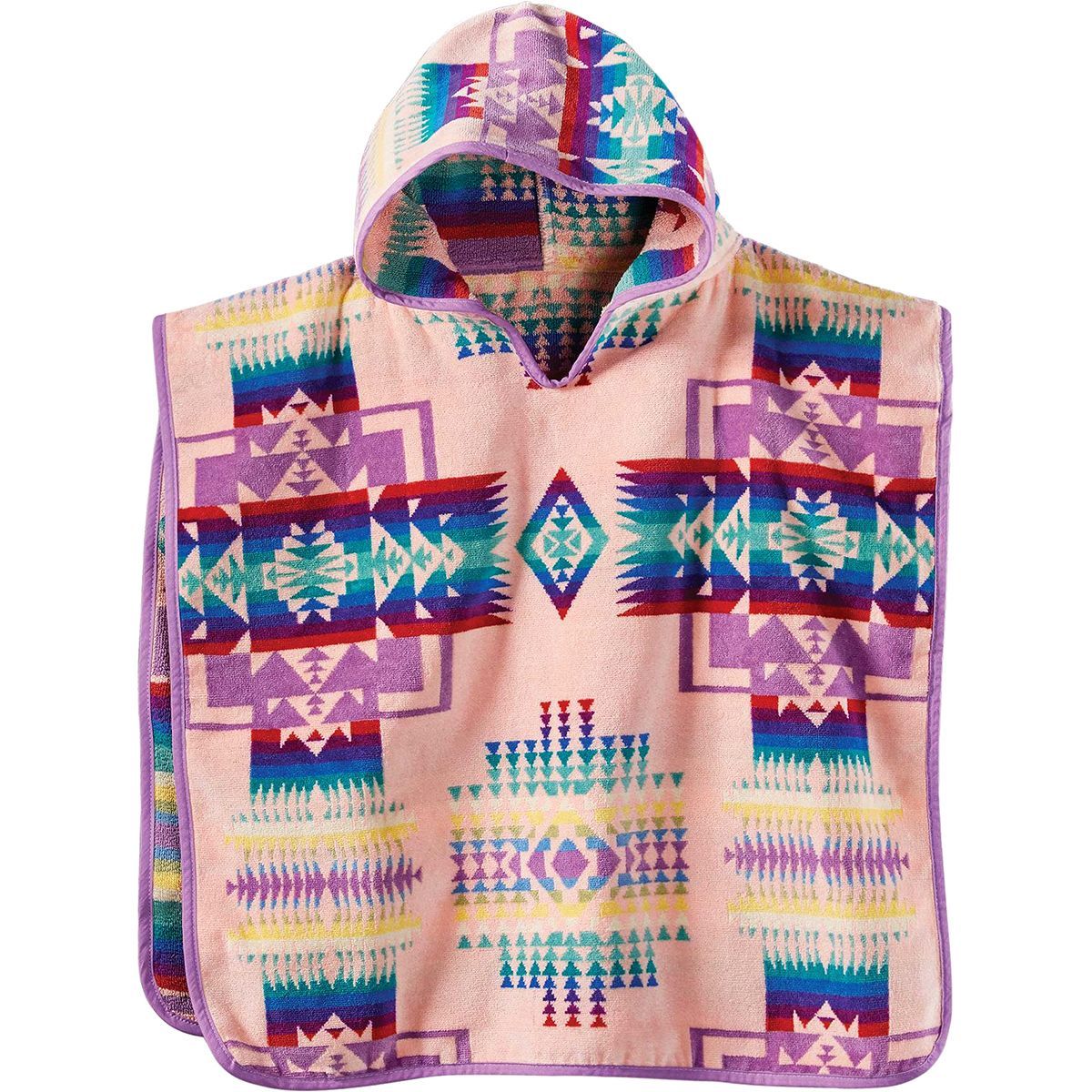 Image of Pendleton Jaquard Hooded Towel - Kids' Chief Joseph Pink, One Size
