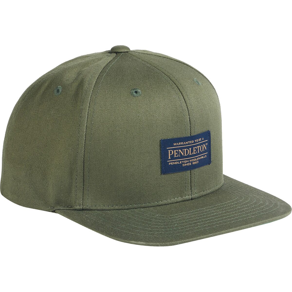 Image of Pendleton Logo Flat Brim Hat Army Green, One Size