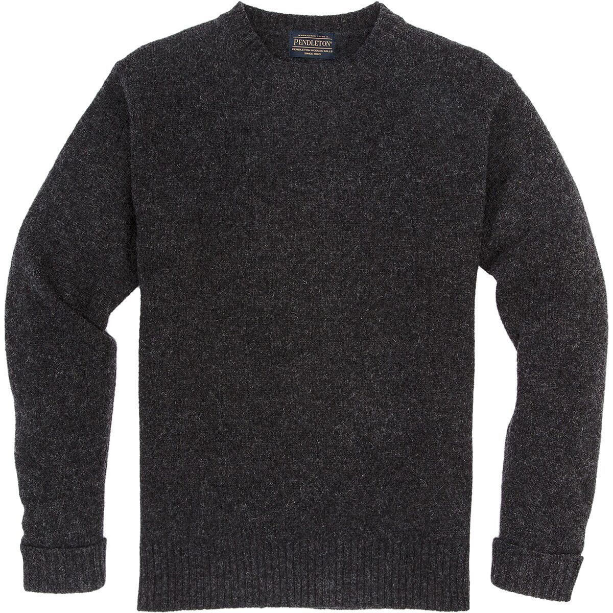 Image of Pendleton Shetland Crew Sweater - Men's Black Heather, M