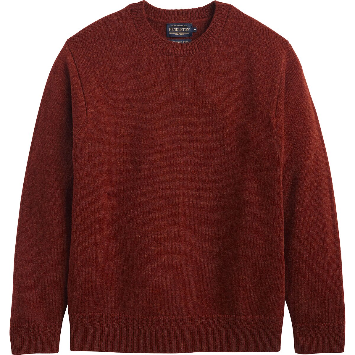 Image of Pendleton Shetland Crew Sweater - Men's Dark Red Heather, M