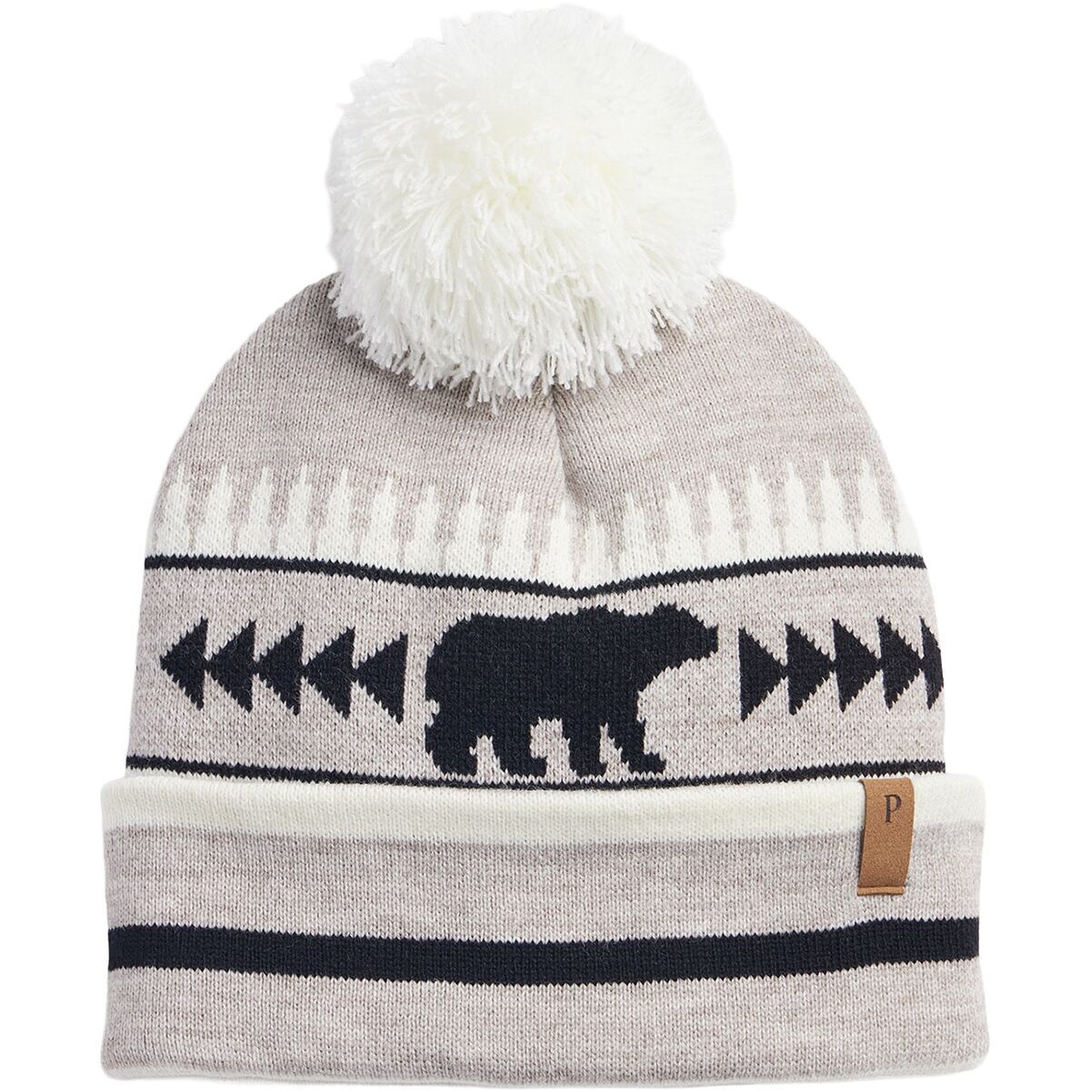 Image of Pendleton Retro Scene Beanie Bear Light Grey, One Size