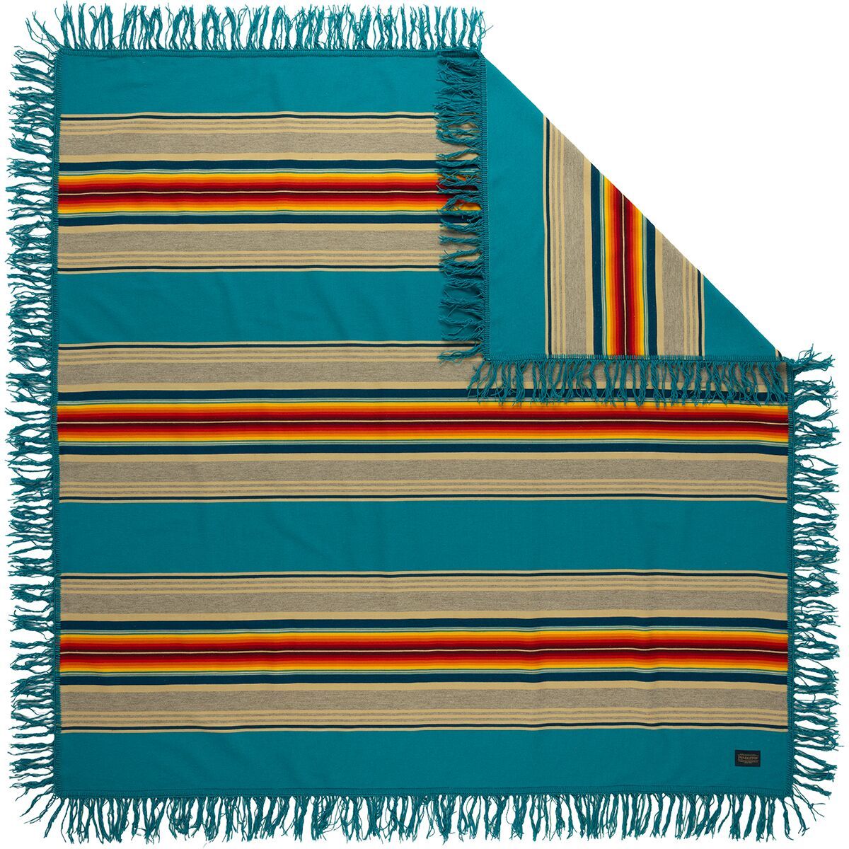 Image of Pendleton Serape Shawl Turquoise, One Size