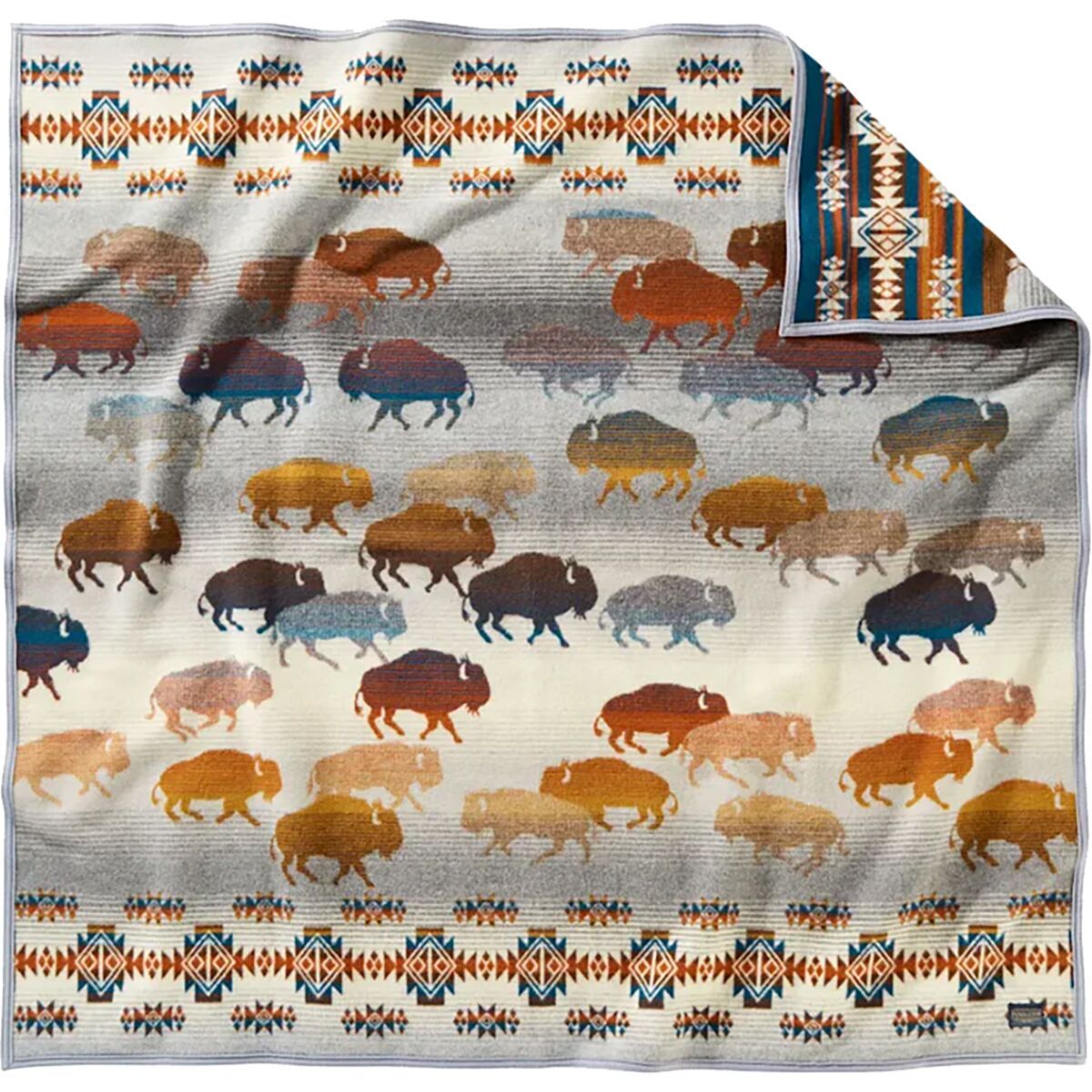Image of Pendleton Prairie Rush Hour Throw Blanket Grey, One Size