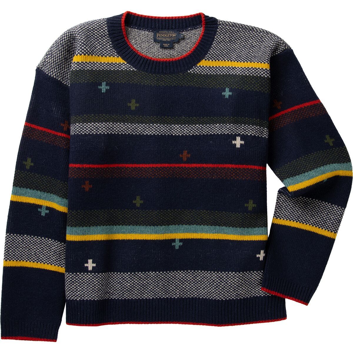 Pendleton Bridger Stripe Sweater - Women's Navy Heather Stripe, XS