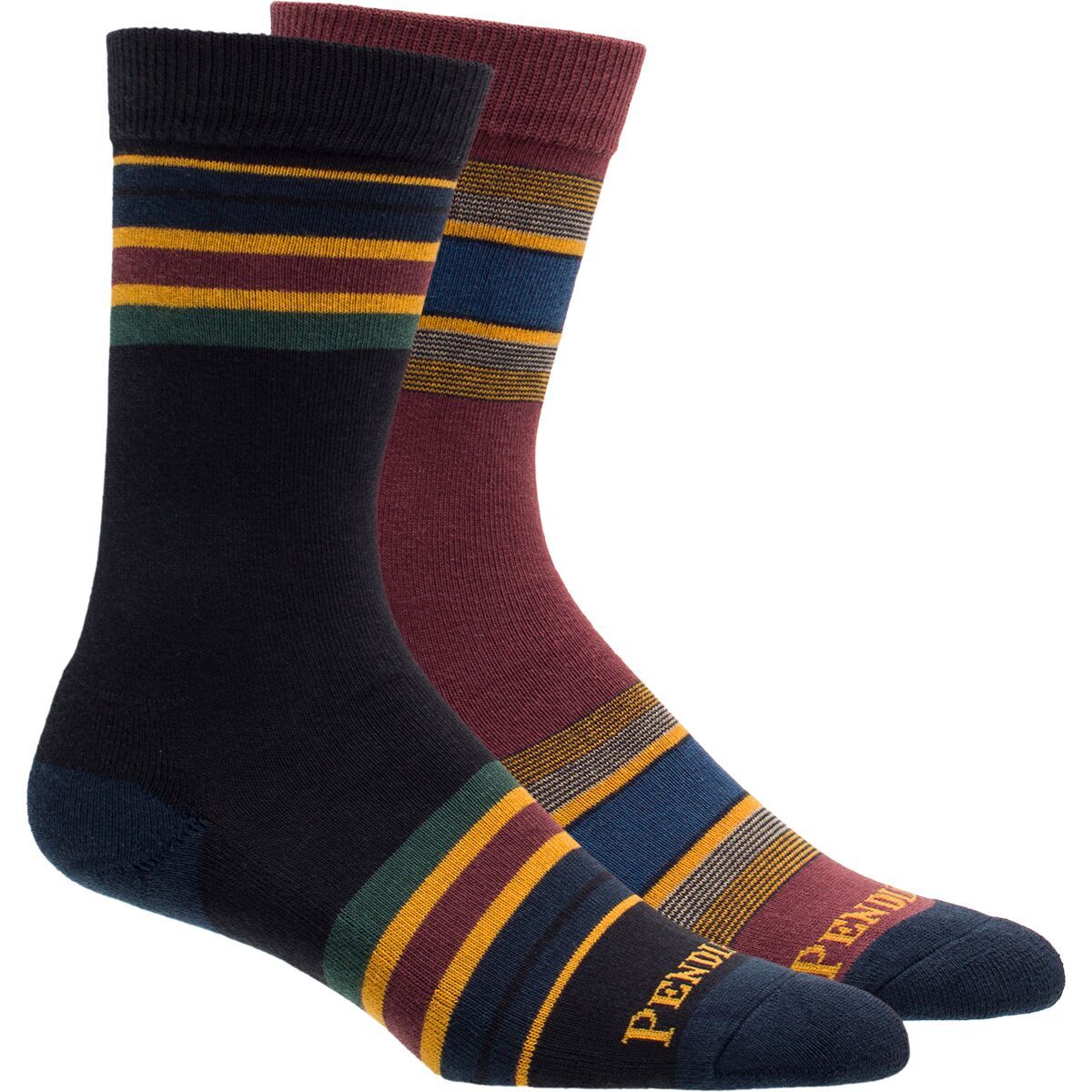 Image of Pendleton Yakima Stripe Sock - 2-Pack High Ridge/Oxford, L