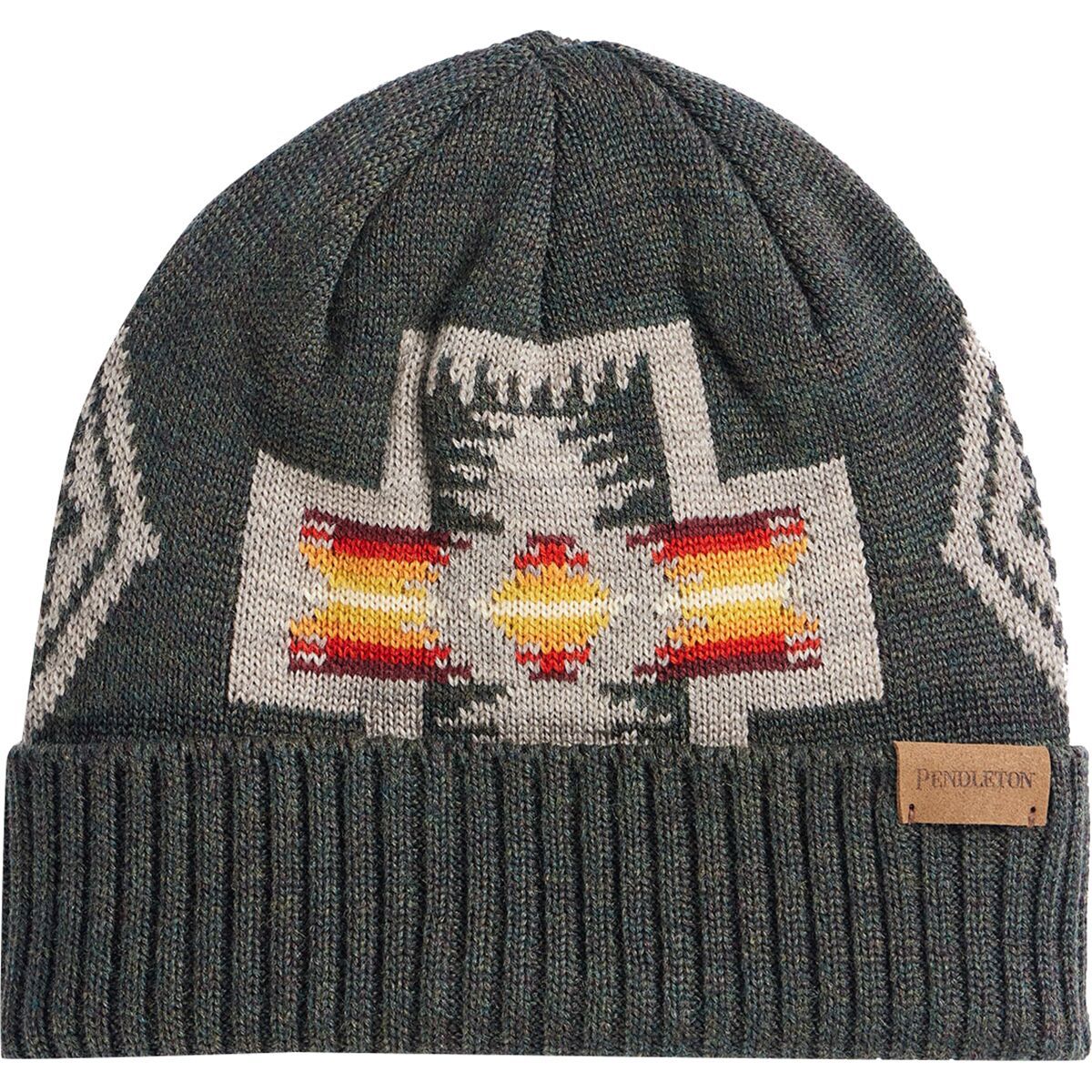 Pendleton Merino Knit Cap Harding Olive, One Size