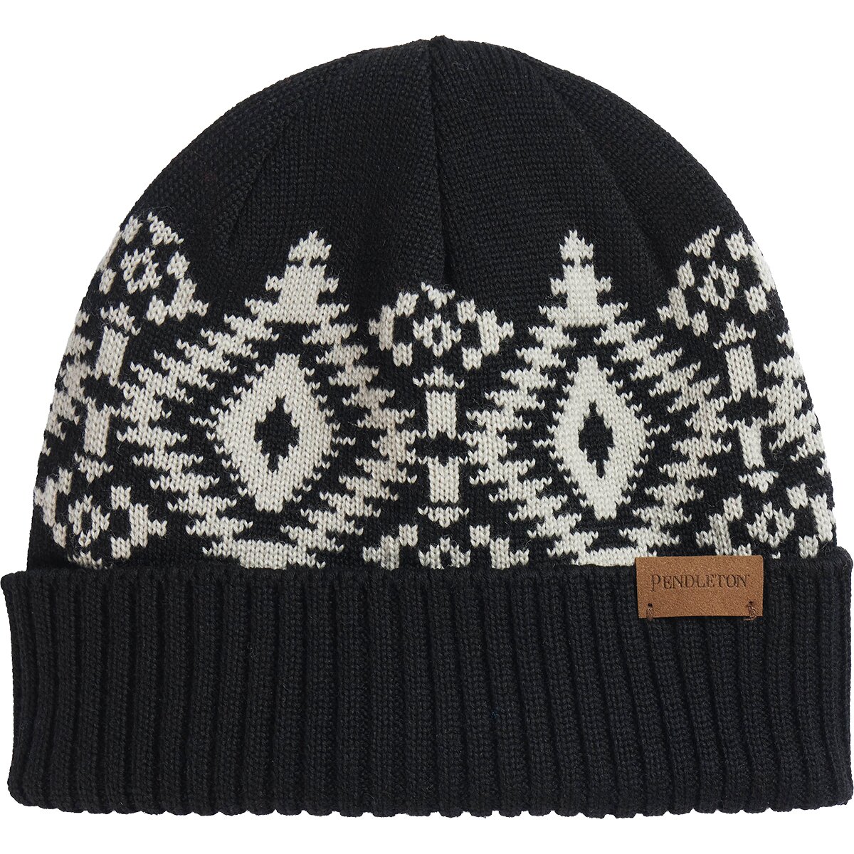 Image of Pendleton Merino Knit Cap Los Ojos Black, One Size