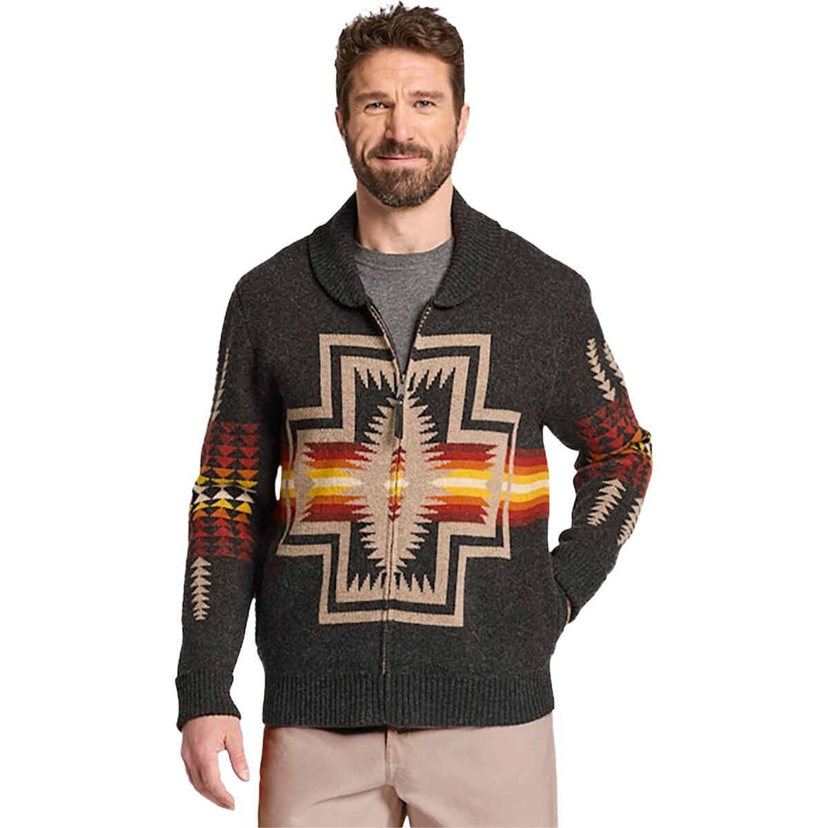 Pendleton Harding Zip Cardigan - Men's Harding Oxford, XL