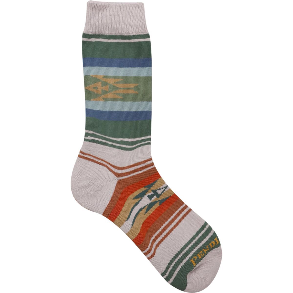 Image of Pendleton Beach Stripe Crew Sock Ivory, L
