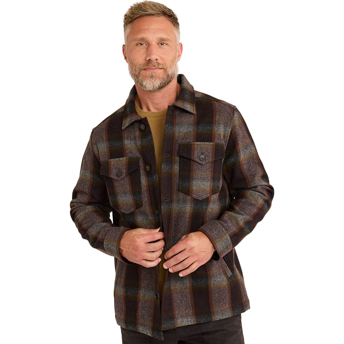 Pendleton Pendleton Lawson Wool Coat - Men's Brown/Grey Mix PLaid, S