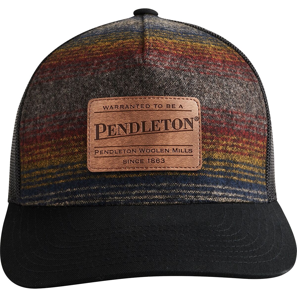 Image of Pendleton Wool Trucker Hat Brown Multi Ombre Stripe, One Size