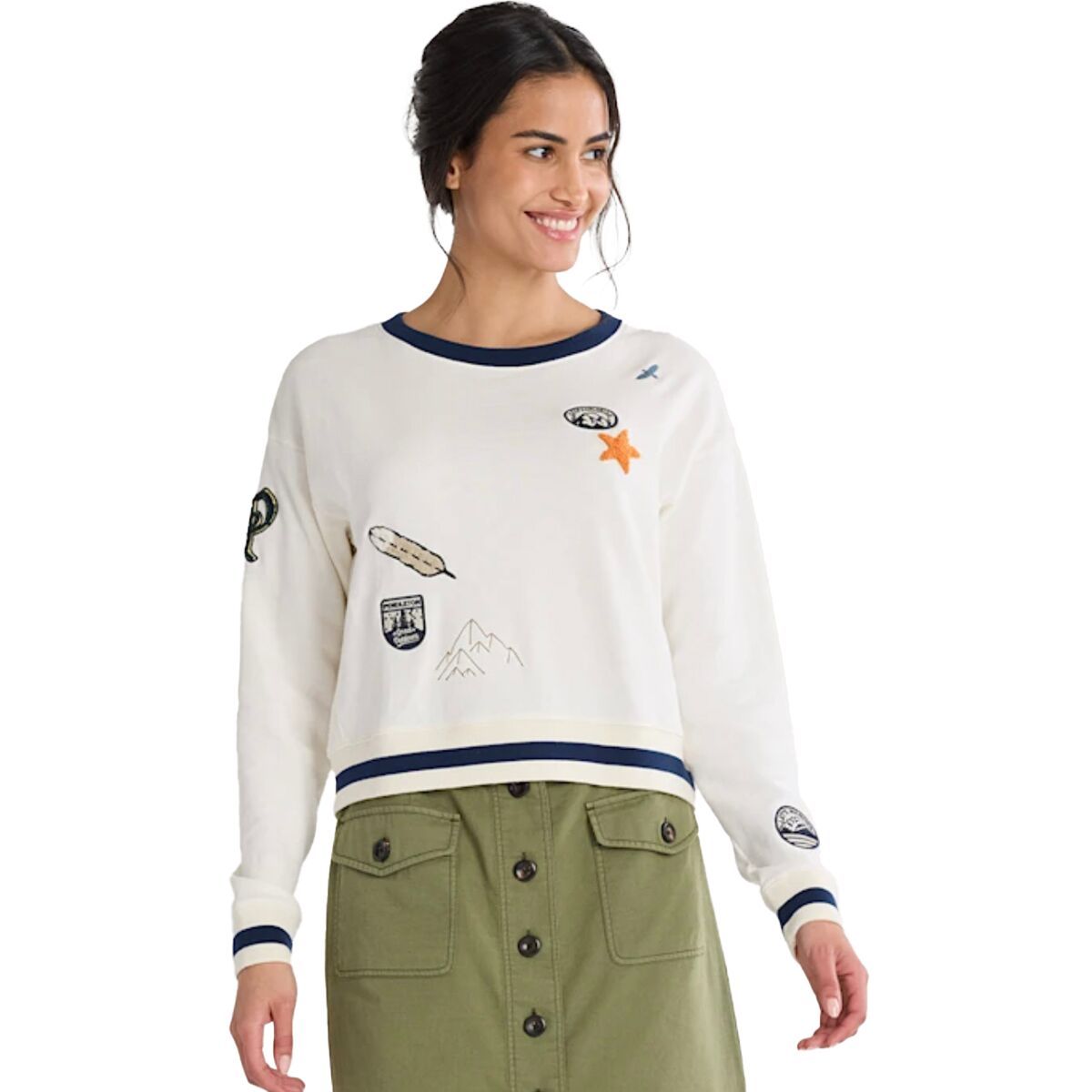 Pendleton French Terry Crewneck Sweatshirt - Women's Antique White, L