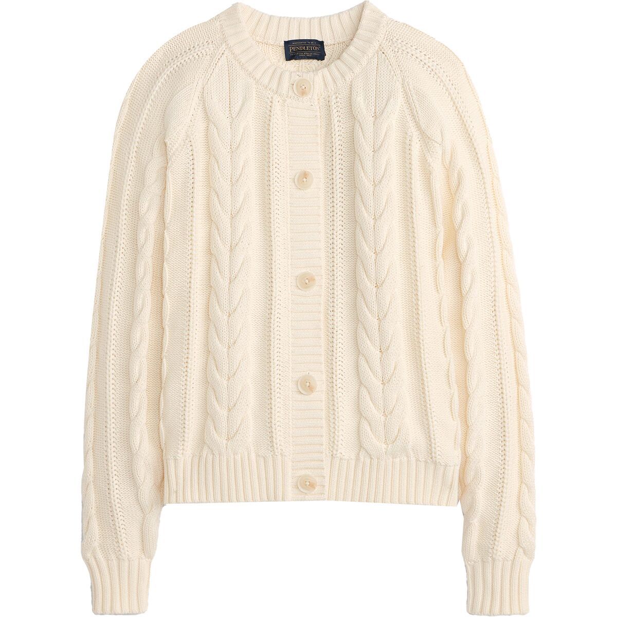 Image of Pendleton Cotton Cable Cardigan - Women's Ecru, S