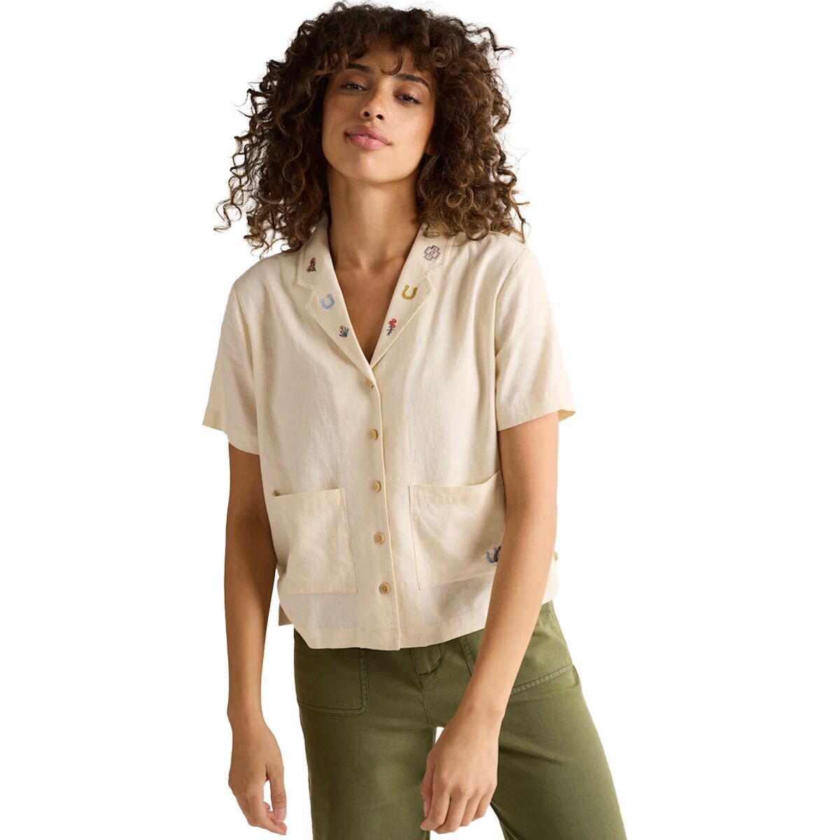 Pendleton Short-Sleeve Embroidered Shirt - Women's Natural, M
