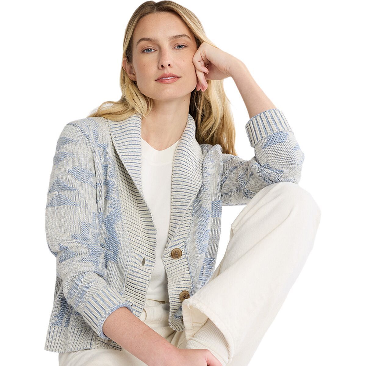 Pendleton Textured Cotton Cardigan - Women