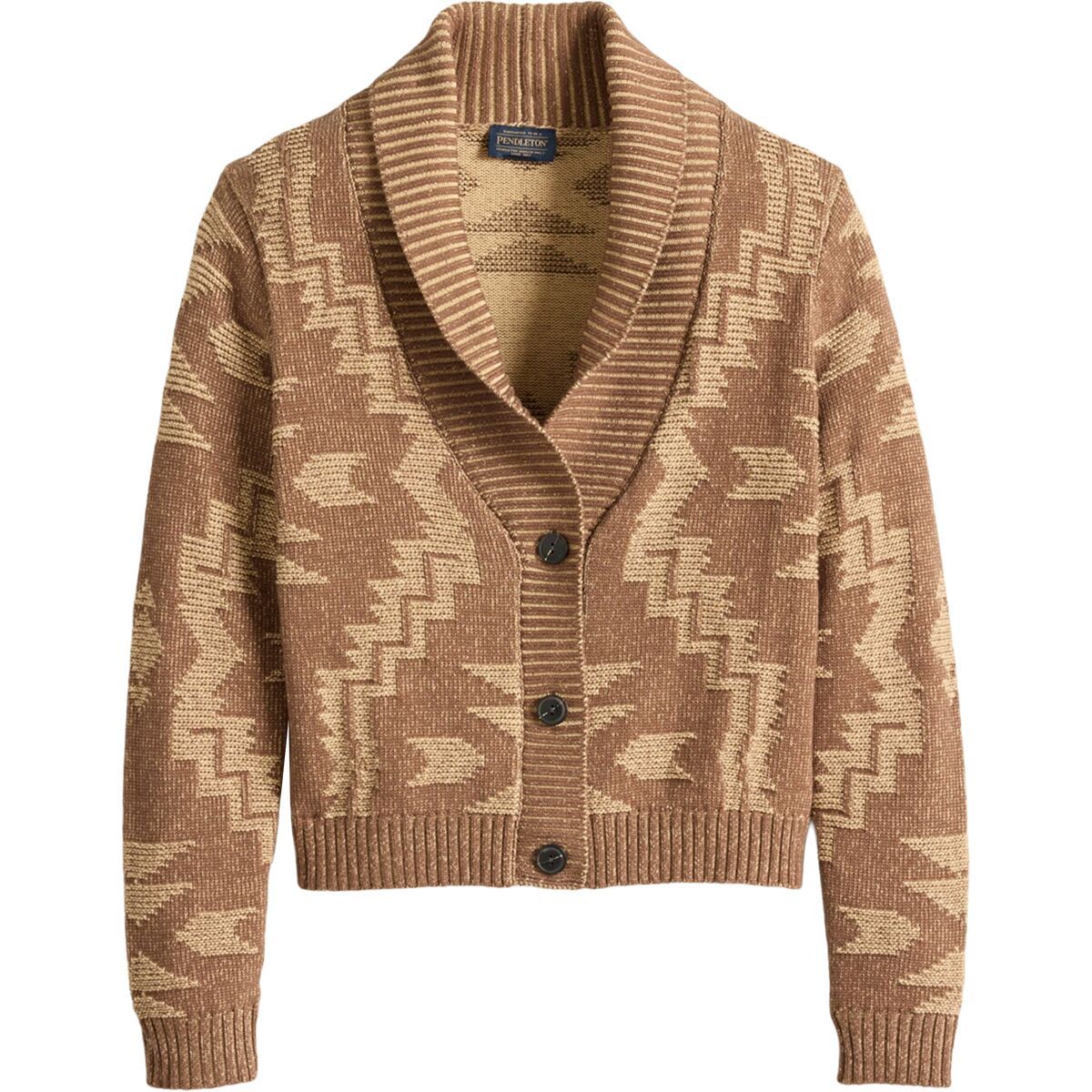 Image of Pendleton Textured Cotton Cardigan - Women's Nutmeg, S