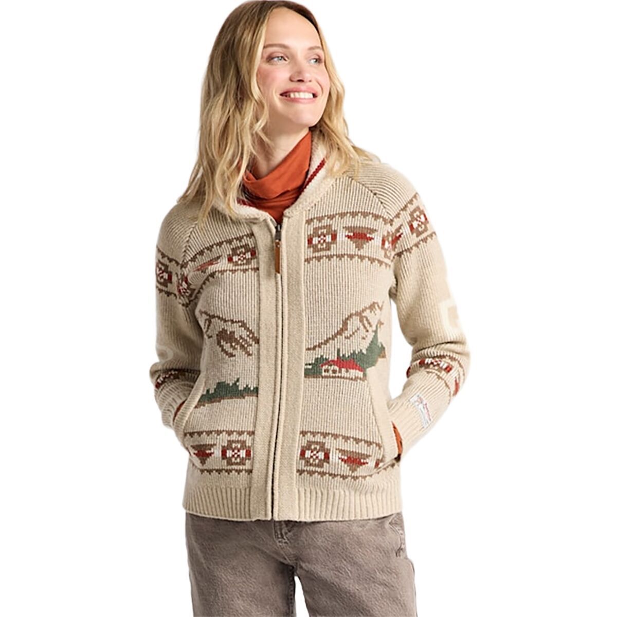 Pendleton Alpine Lambswool Zip-Up Cardigan - Women