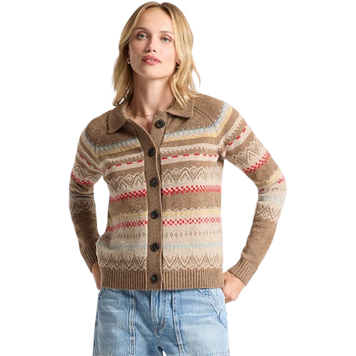 Image of Pendleton Fair Isle Cardigan - Women's Tan Multi, L