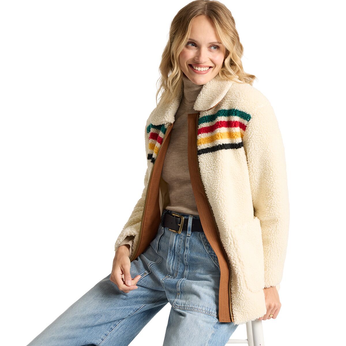 Image of Pendleton Glacier Sunset Fleece Jacket - Women's Glacier Ivory, XL