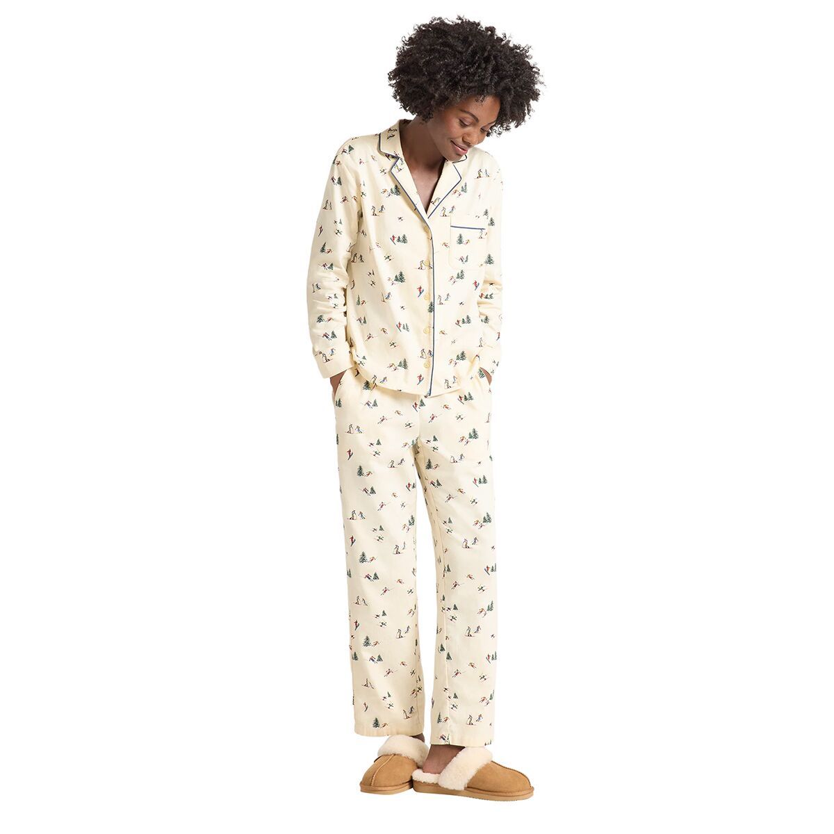 Image of Pendleton Pajama Set - Women's Ecru Ski Print, XL
