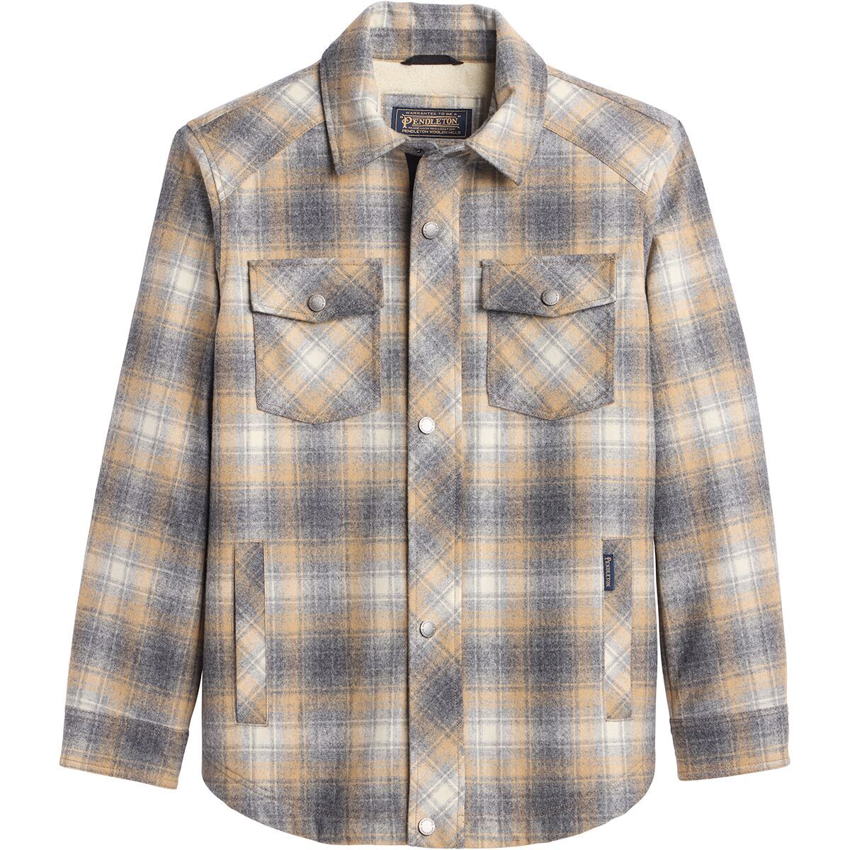Image of Pendleton Oswego Sherpa Lined Jacket - Men's Grey Camel Plaid, L
