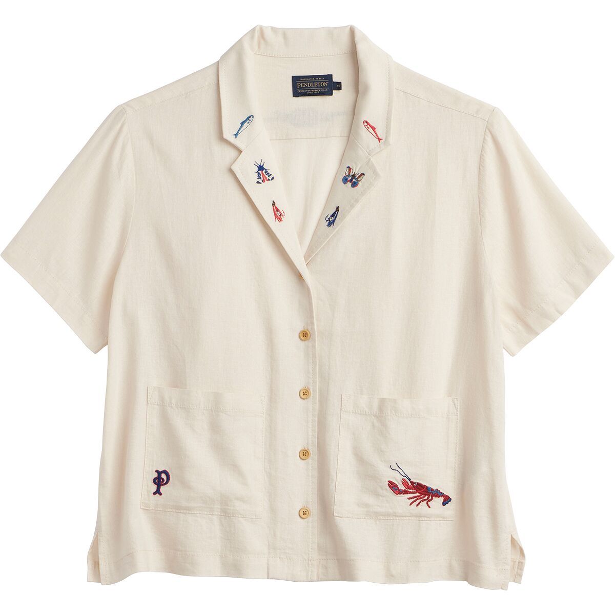 Image of Pendleton Embroidered Camp Shirt - Women's Natural, XS