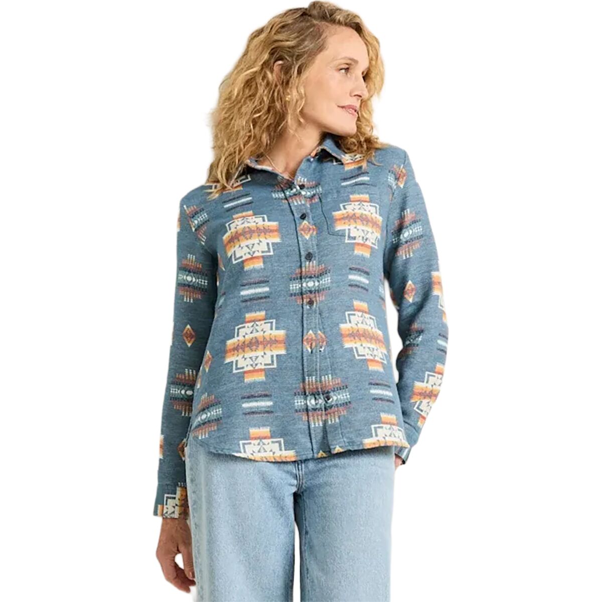 Image of Pendleton The Perfect One Pocket Shirt - Women's Navy Chief Joseph, S