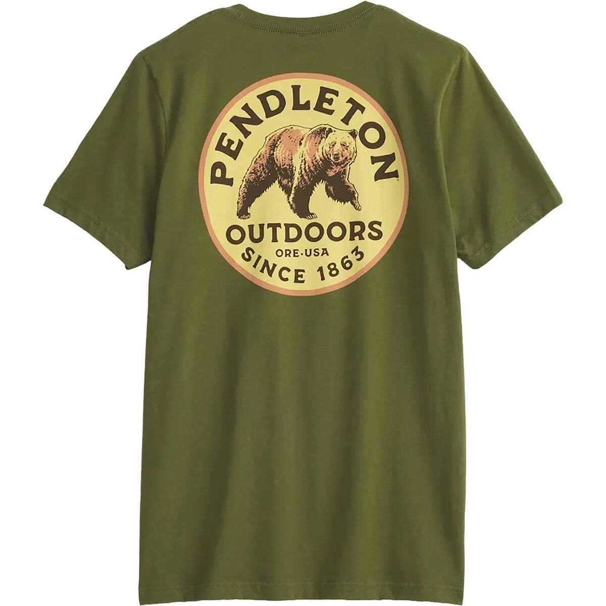 Image of Pendleton Bear Outdoors Graphic T-Shirt - Men's Military Green/Tan, M