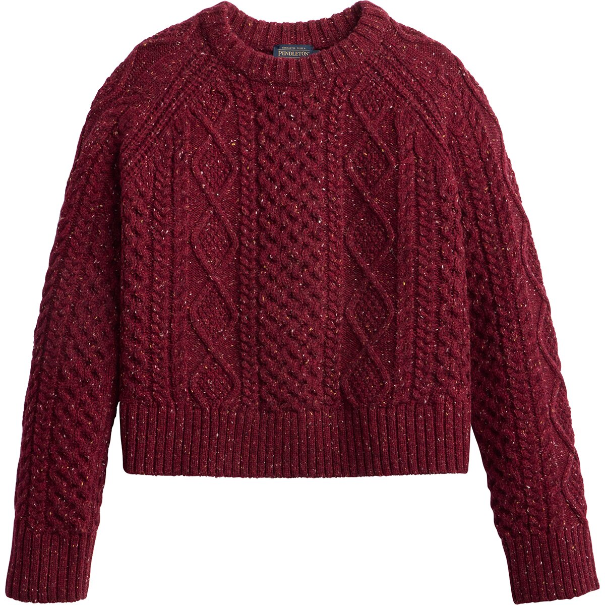 Image of Pendleton Fisherman Pullover - Women's Wine Donegal, L