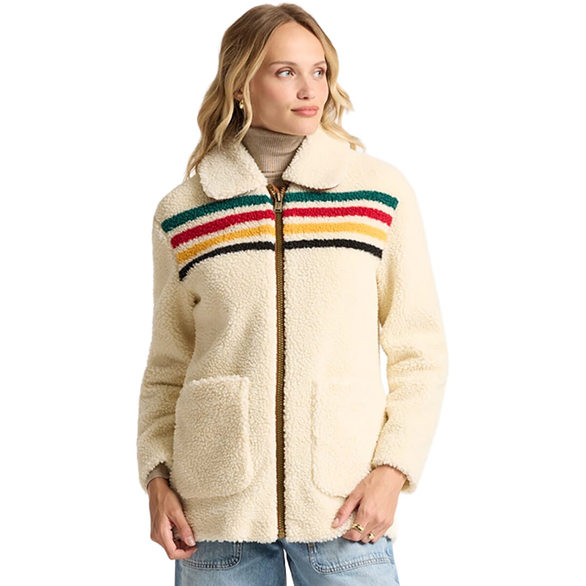 Image of Pendleton Glacier Sunset Fleece Jacket - Women's Glacier Ivory, L