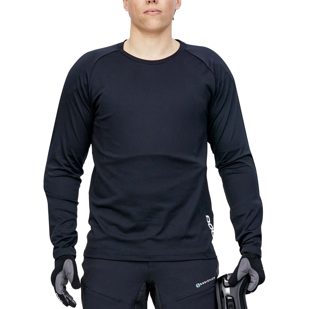 Image of POC Essential DH Long-Sleeve Jersey - Men's Carbon Black, XL