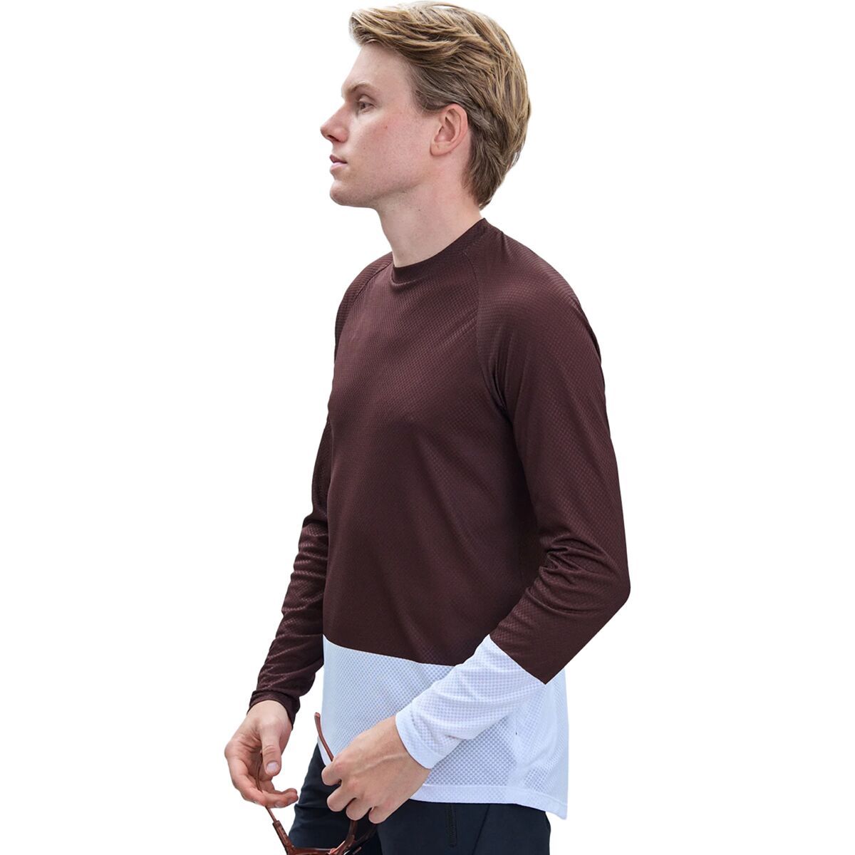 Image of POC MTB Pure Long-Sleeve Jersey - Men's Axinite Brown/Hydrogen White, XS