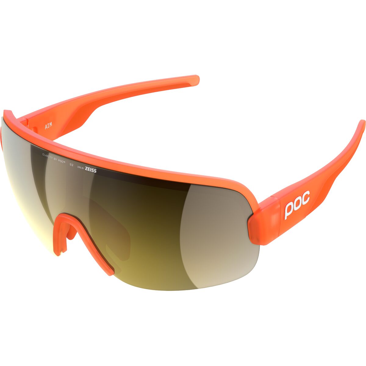 Image of POC Aim Sunglasses Fluo. Orange Translucent/Clarity Road, One Size