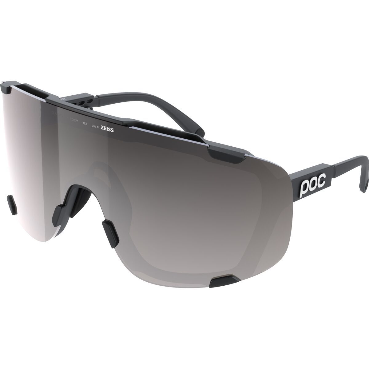 Image of POC Devour Sunglasses Uranium Black/Clarity Road/Sunny Silver, One Size