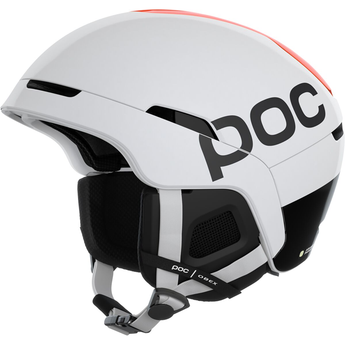 Image of POC Obex BC Mips Helmet Hydrogen White/Fluorescent Orange Avip, XS/S
