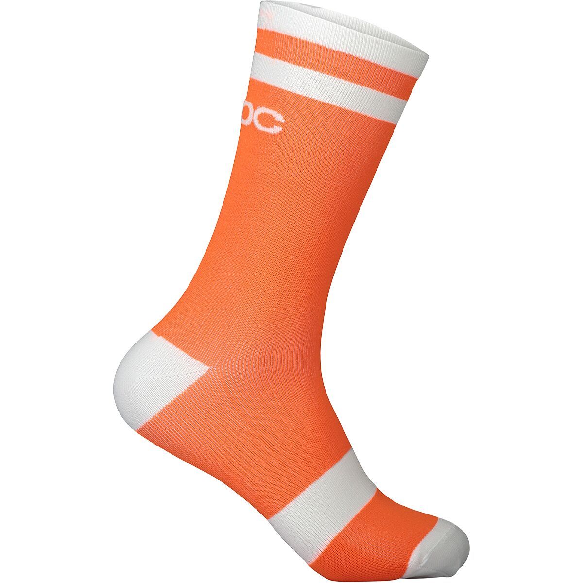 Image of POC Lure MTB Long Sock Zink Orange/Hydrogen White, L
