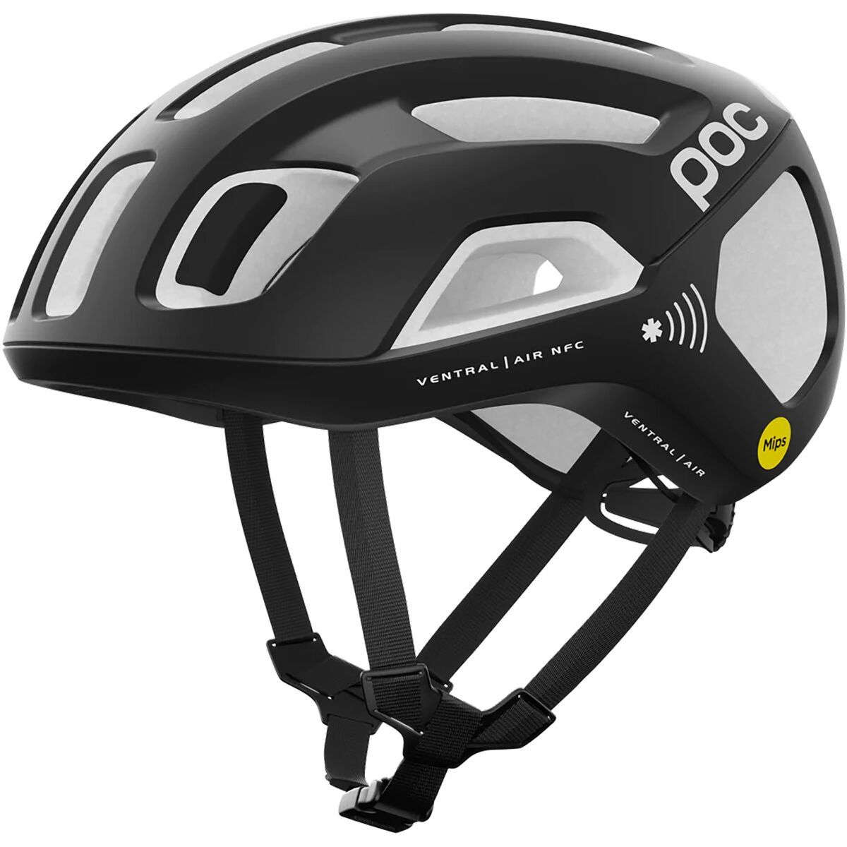Image of POC Ventral Air Mips NFC Helmet Uranium Black/Hydrogen White Matte, S