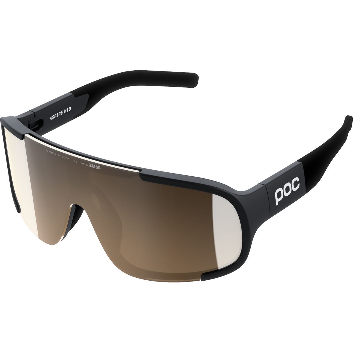 Image of POC Aspire Mid Sunglasses Uranium Black/Clarity Trail, One Size
