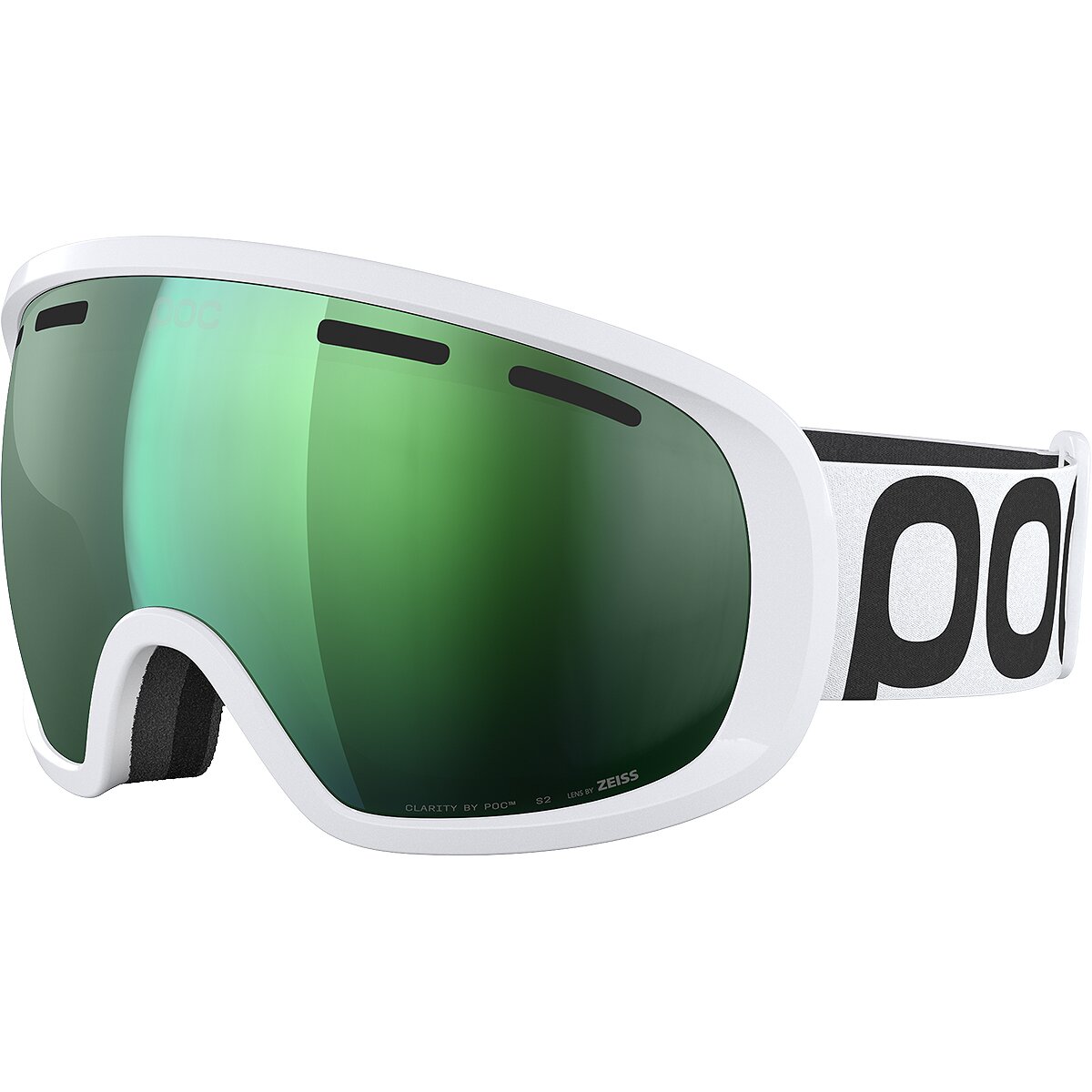 Image of POC Fovea Goggles Hydrogen White/Partly Sunny Green, One Size